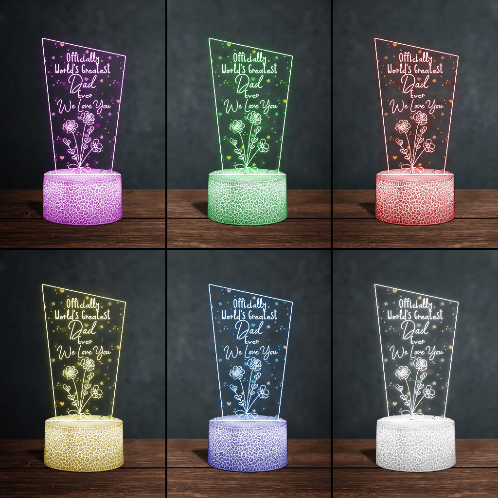 Officiellement la meilleure maman du monde ! – Cadeau pour maman, grand-père, mari, femme, grand-mère, papa – Plaque lumineuse personnalisée