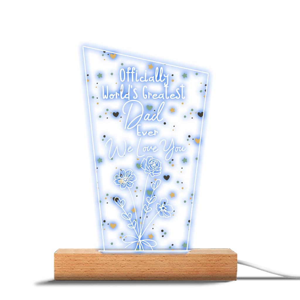 Officiellement la meilleure maman du monde ! – Cadeau pour maman, grand-père, mari, femme, grand-mère, papa – Plaque lumineuse personnalisée