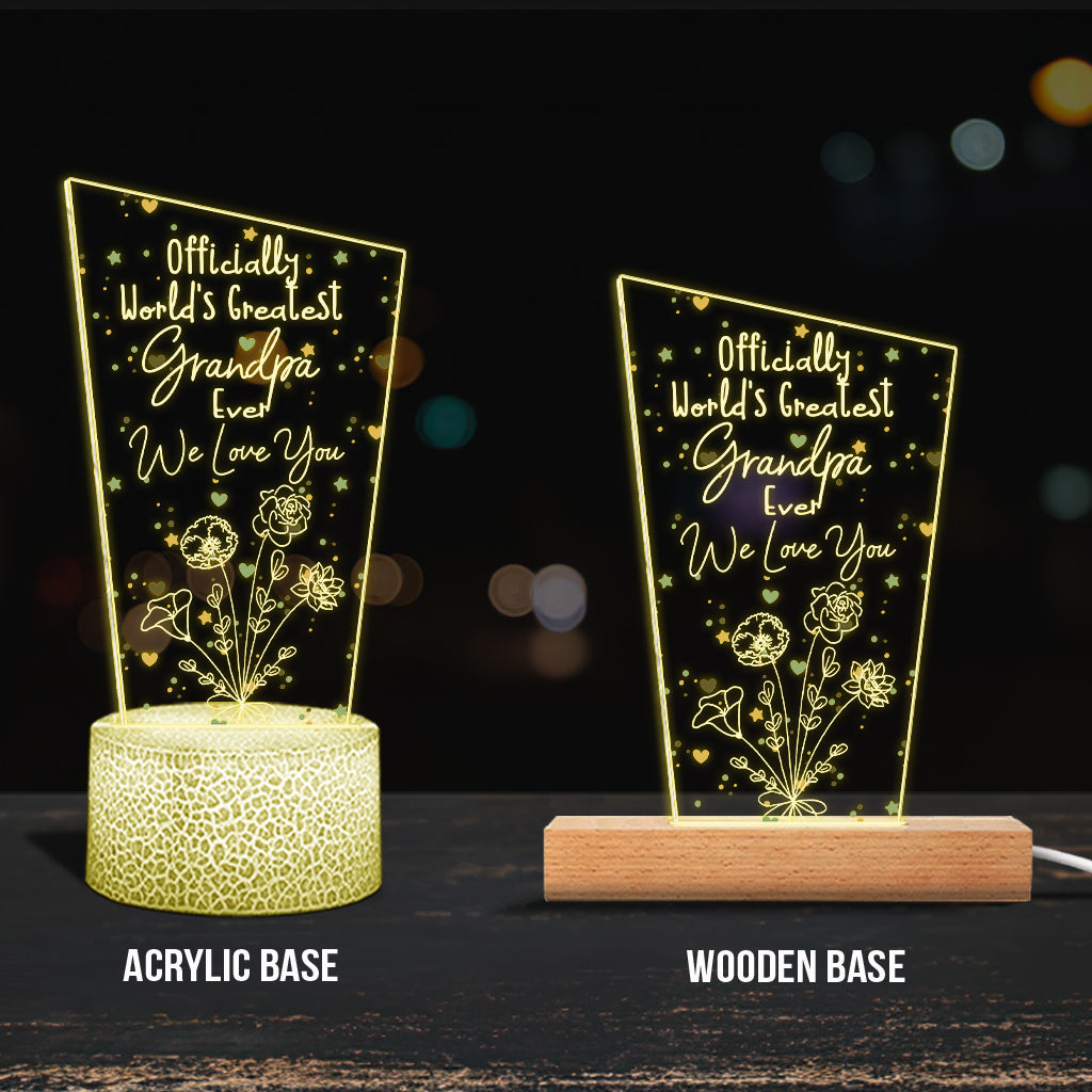 Officiellement la meilleure maman du monde ! – Cadeau pour maman, grand-père, mari, femme, grand-mère, papa – Plaque lumineuse personnalisée