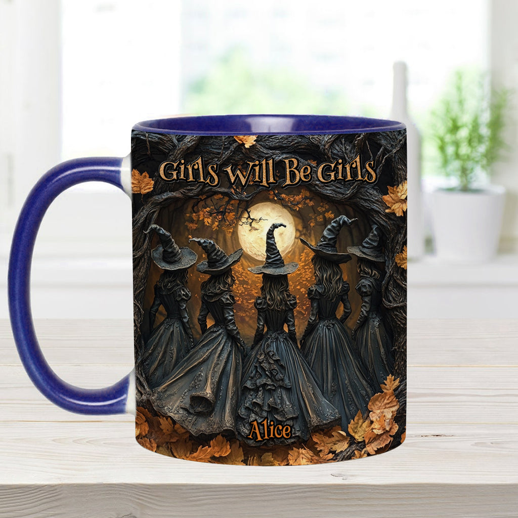 Les filles seront toujours des filles - Mug personnalisé à motif sorcière