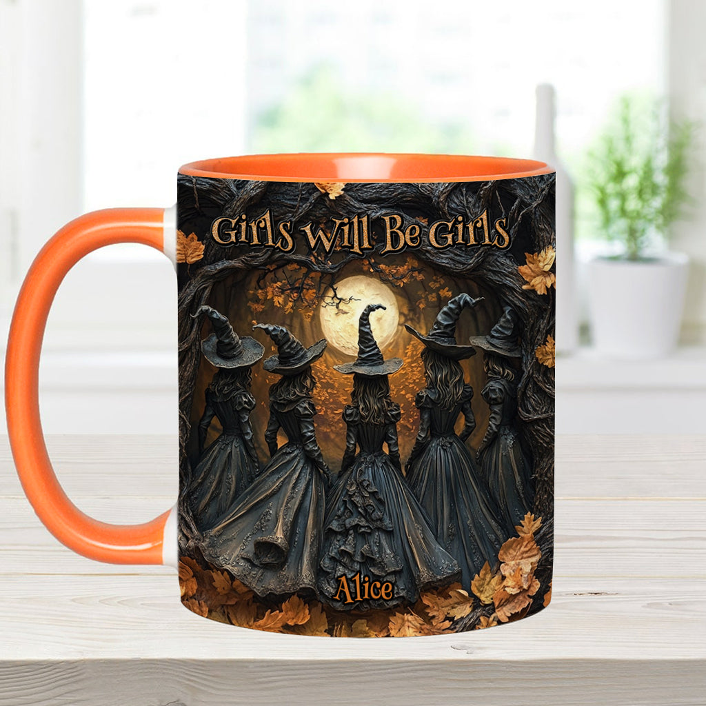 Les filles seront toujours des filles - Mug personnalisé à motif sorcière
