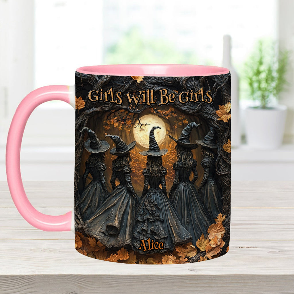 Les filles seront toujours des filles - Mug personnalisé à motif sorcière