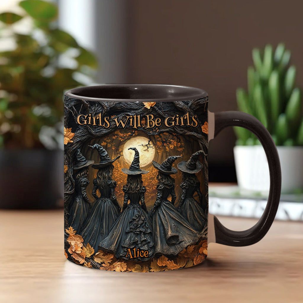 Les filles seront toujours des filles - Mug personnalisé à motif sorcière