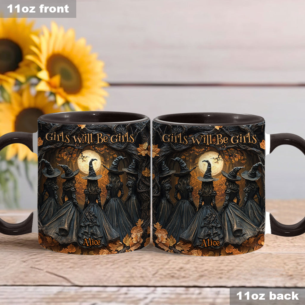 Les filles seront toujours des filles - Mug personnalisé à motif sorcière