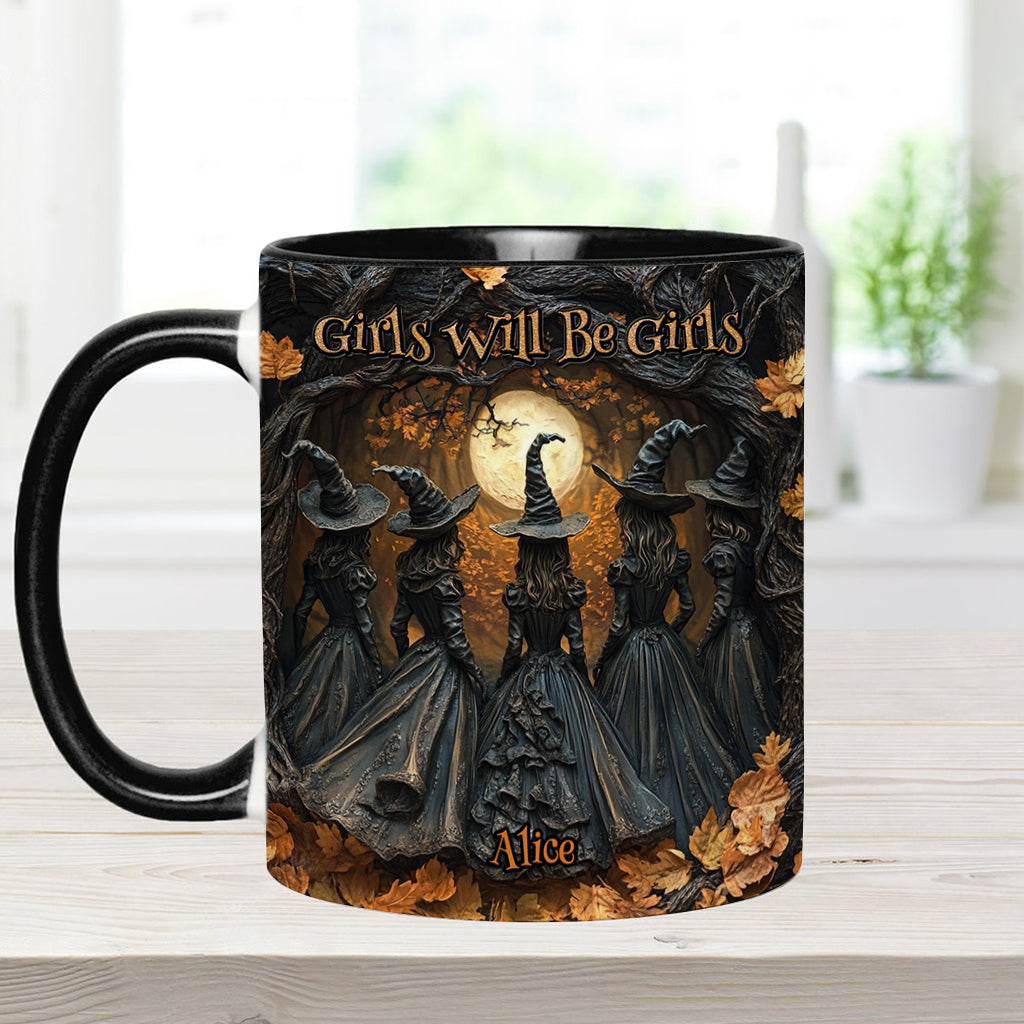 Les filles seront toujours des filles - Mug personnalisé à motif sorcière