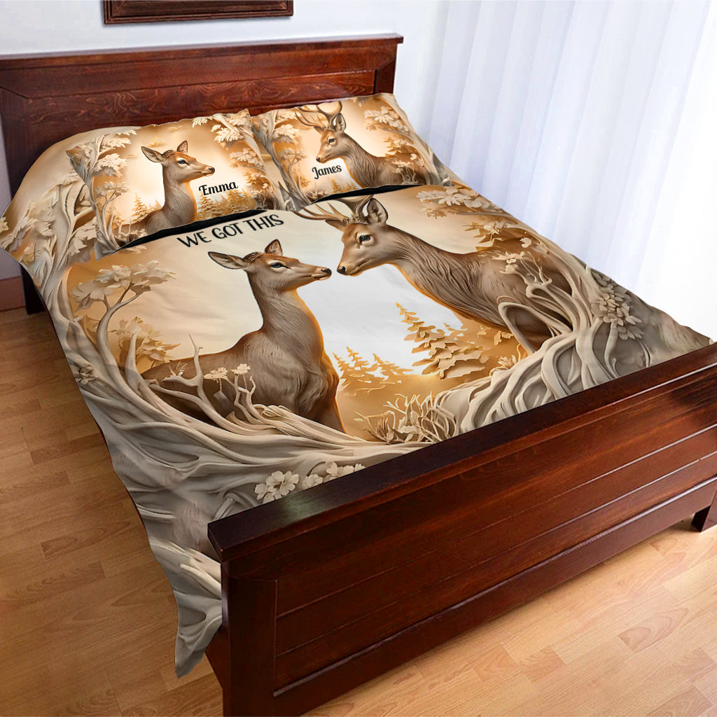 You & Me We Got This - Personalized Hunting Bedding Set