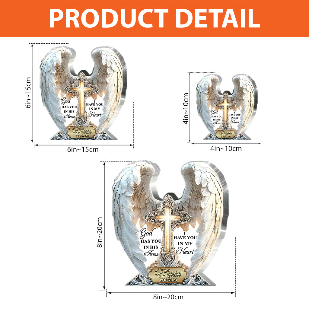 Je te garde dans mon cœur - Plaque commémorative personnalisée en acrylique.