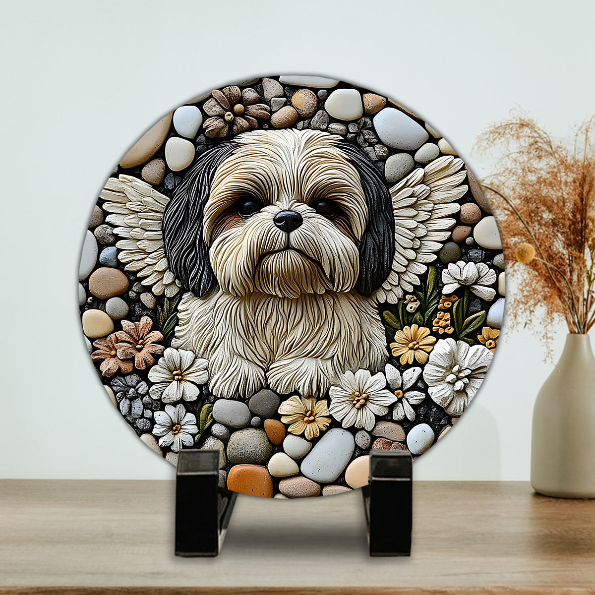 Forever In Our Heart - Personalized Dog Round Shaped Stone