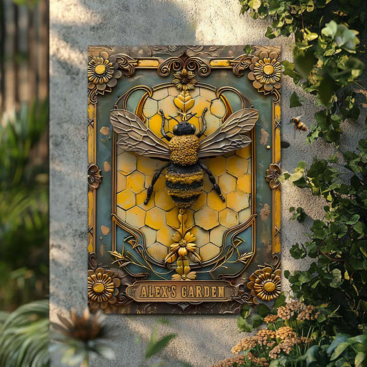 Mon havre de paix - Panneau métallique rectangulaire personnalisé pour le jardinage