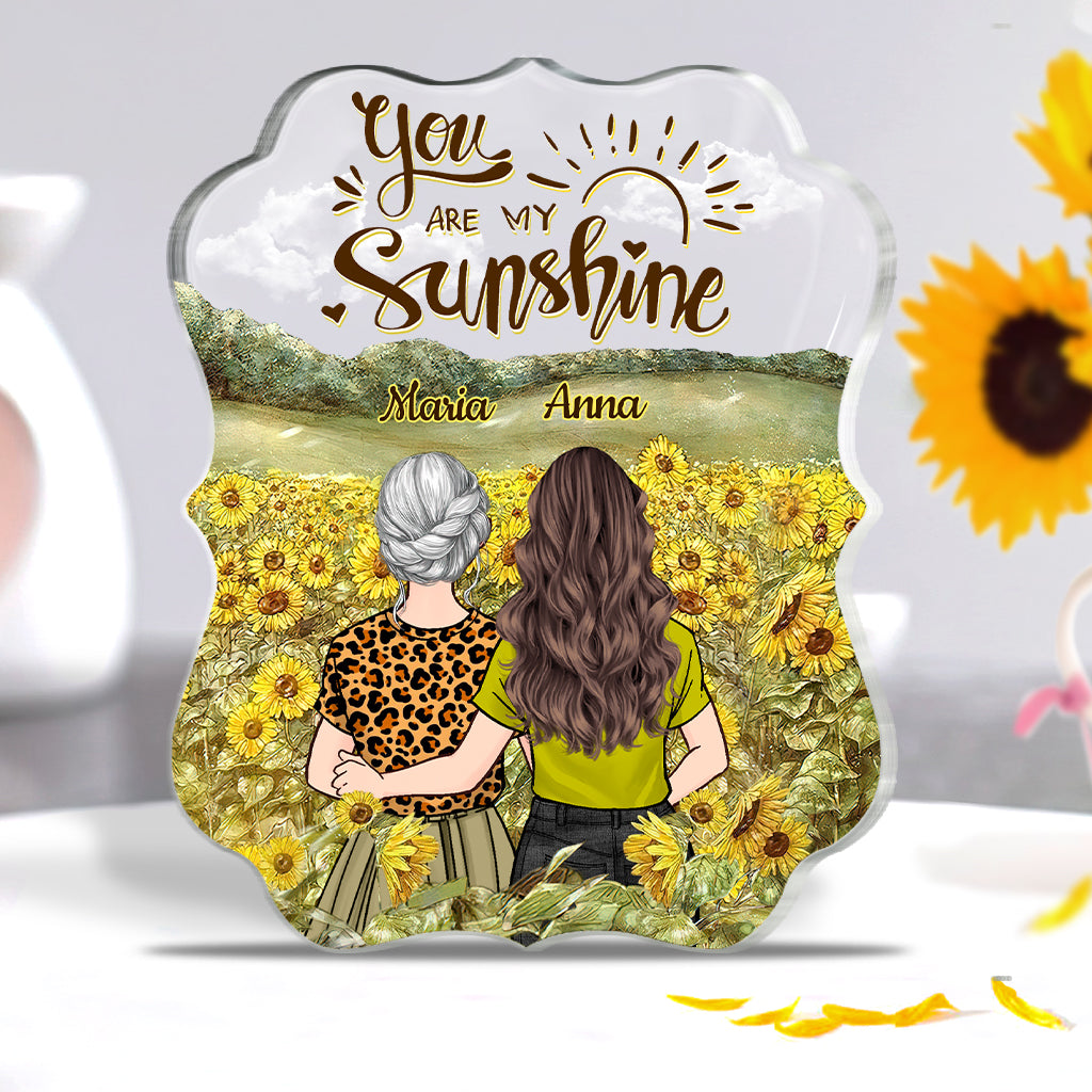Tu es mon rayon de soleil - Cadeau pour maman, grand-mère, petite-fille, fille - Plaque acrylique personnalisée.