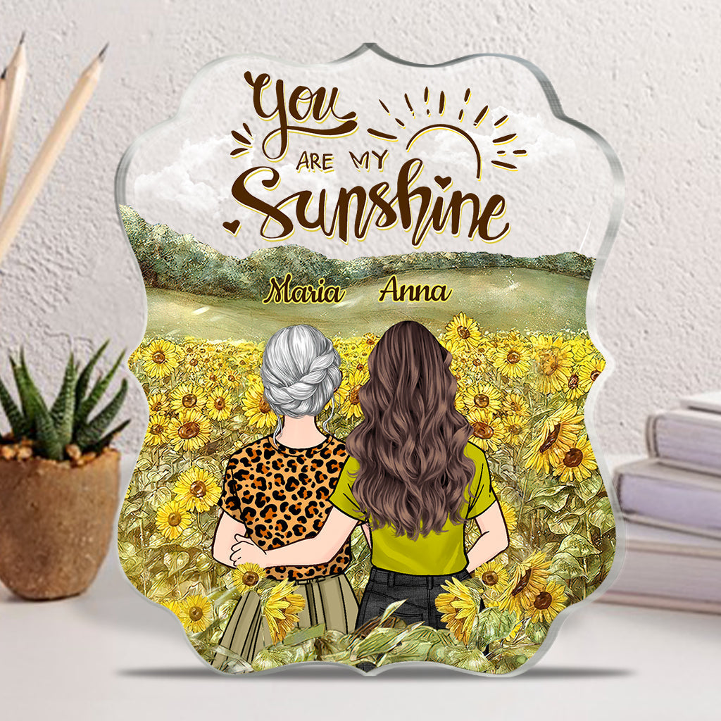 Tu es mon rayon de soleil - Cadeau pour maman, grand-mère, petite-fille, fille - Plaque acrylique personnalisée.