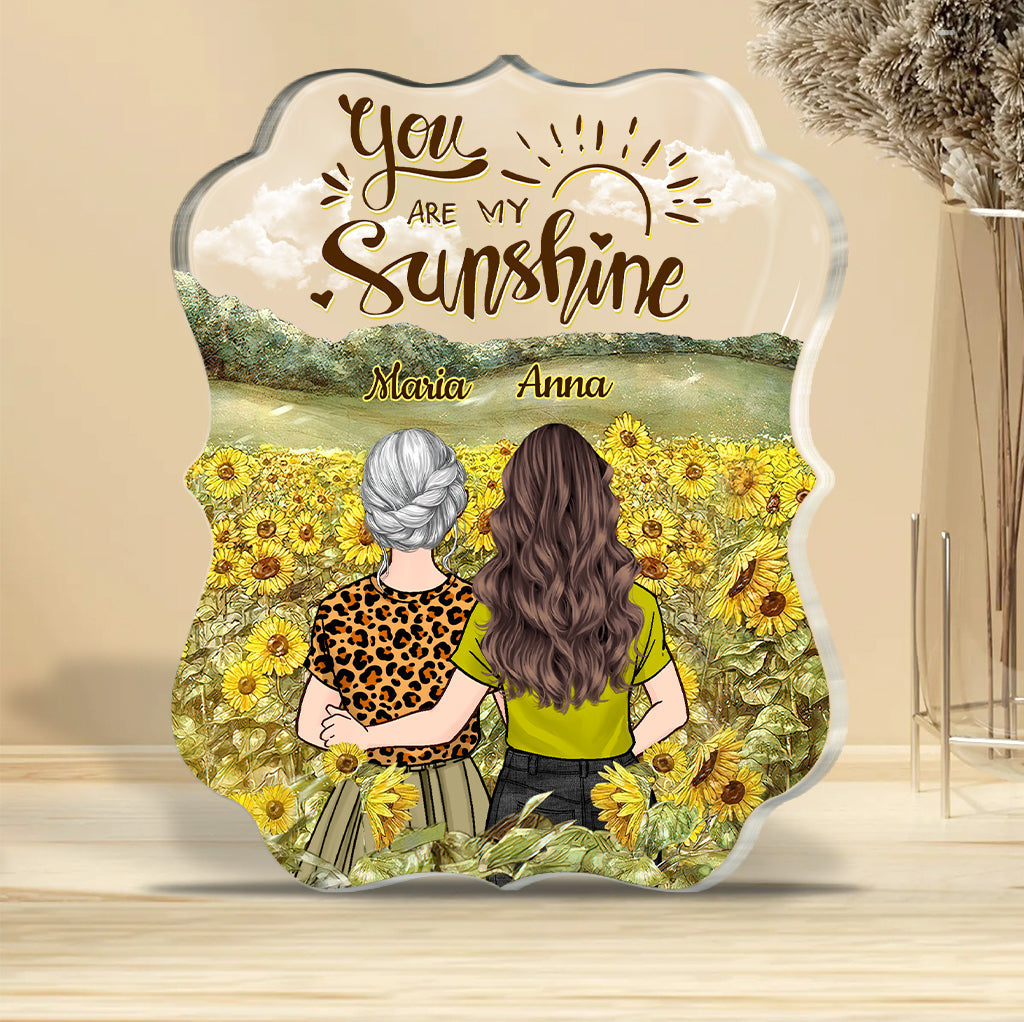 Tu es mon rayon de soleil - Cadeau pour maman, grand-mère, petite-fille, fille - Plaque acrylique personnalisée.