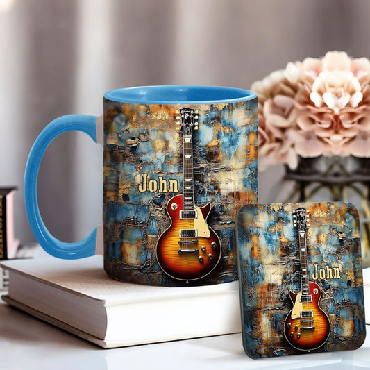 Vintage Electric Guitar - Personalized Guitar Accent Mug