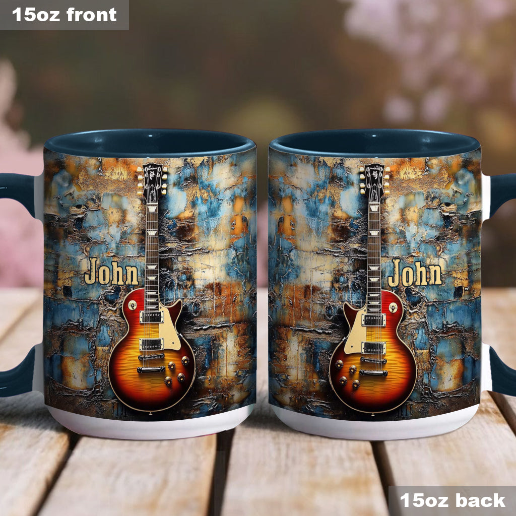 Vintage Electric Guitar - Personalized Guitar Accent Mug