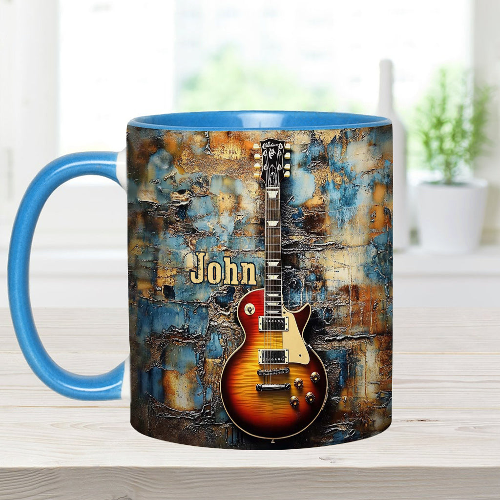 Vintage Electric Guitar - Personalized Guitar Accent Mug