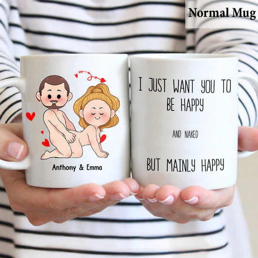 Je veux juste que tu sois heureux - Cadeau pour couple (mari, femme, petit ami, petite amie) - Mug personnalisé