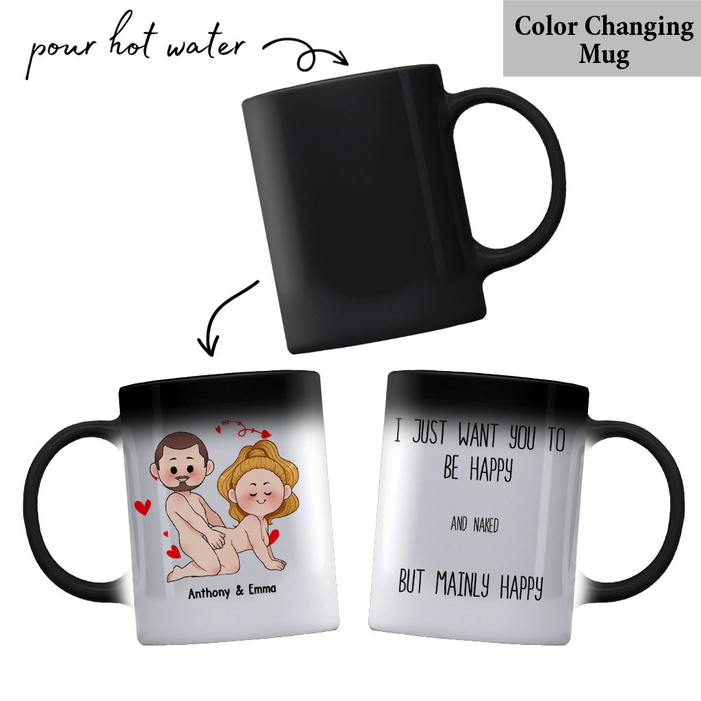 Je veux juste que tu sois heureux - Cadeau pour couple (mari, femme, petit ami, petite amie) - Mug personnalisé