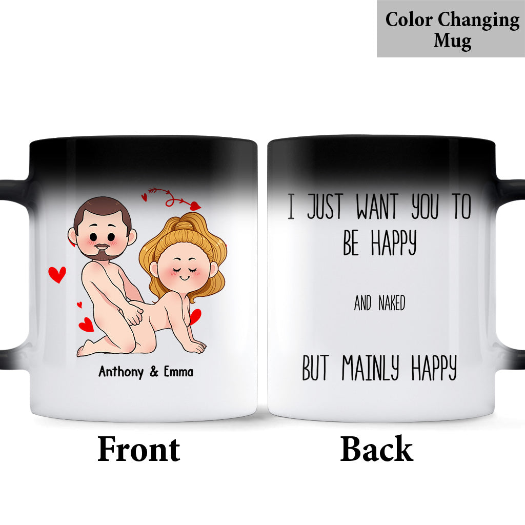 Je veux juste que tu sois heureux - Cadeau pour couple (mari, femme, petit ami, petite amie) - Mug personnalisé