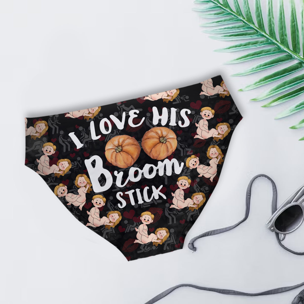 J'aime son balai, j'aime ses citrouilles - Slips personnalisés pour couples (femme et homme)