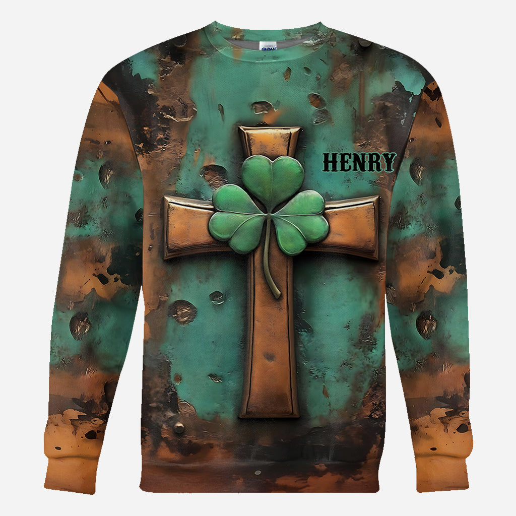 Vintage Irish Cross - Personalized Saint Patrick's Day All Over Shirt