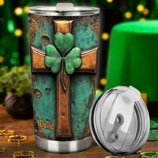 Gobelet vintage en forme de croix irlandaise - Gobelet personnalisé pour la Saint-Patrick