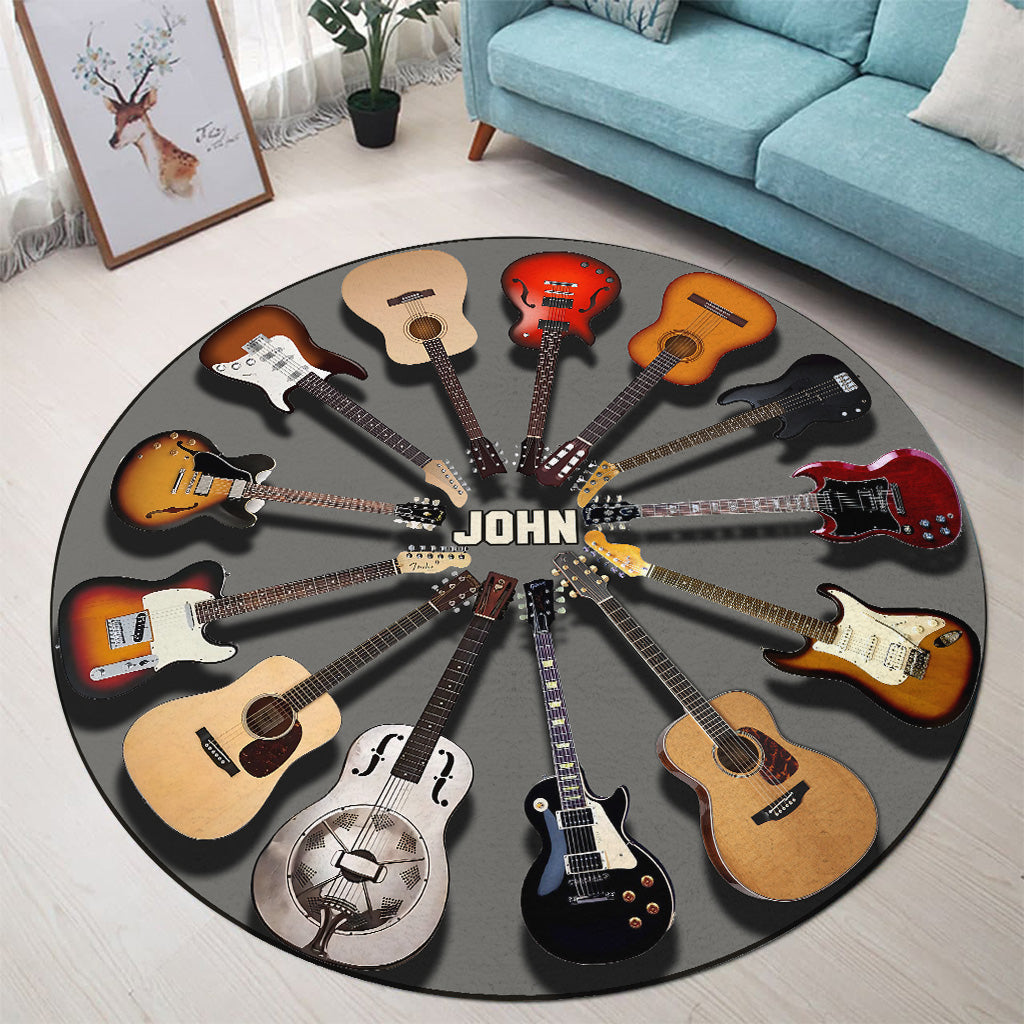 Love Guitars - Personalized Guitar Round Rug