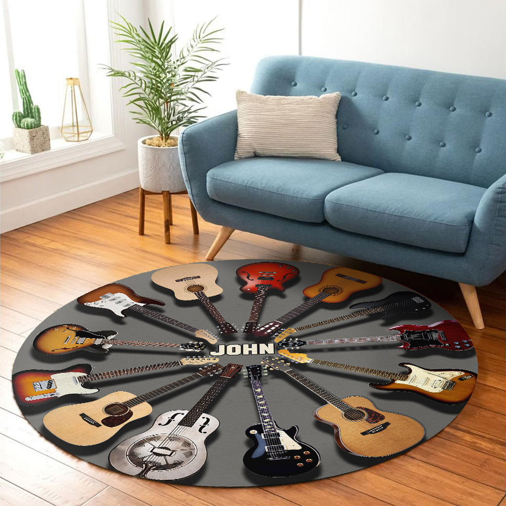Love Guitars - Personalized Guitar Round Rug