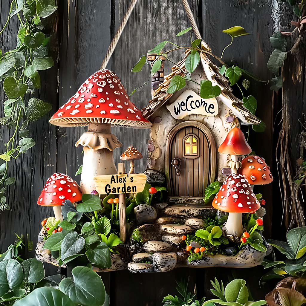 Jardin de champignons - Panneau en bois personnalisé sur mesure