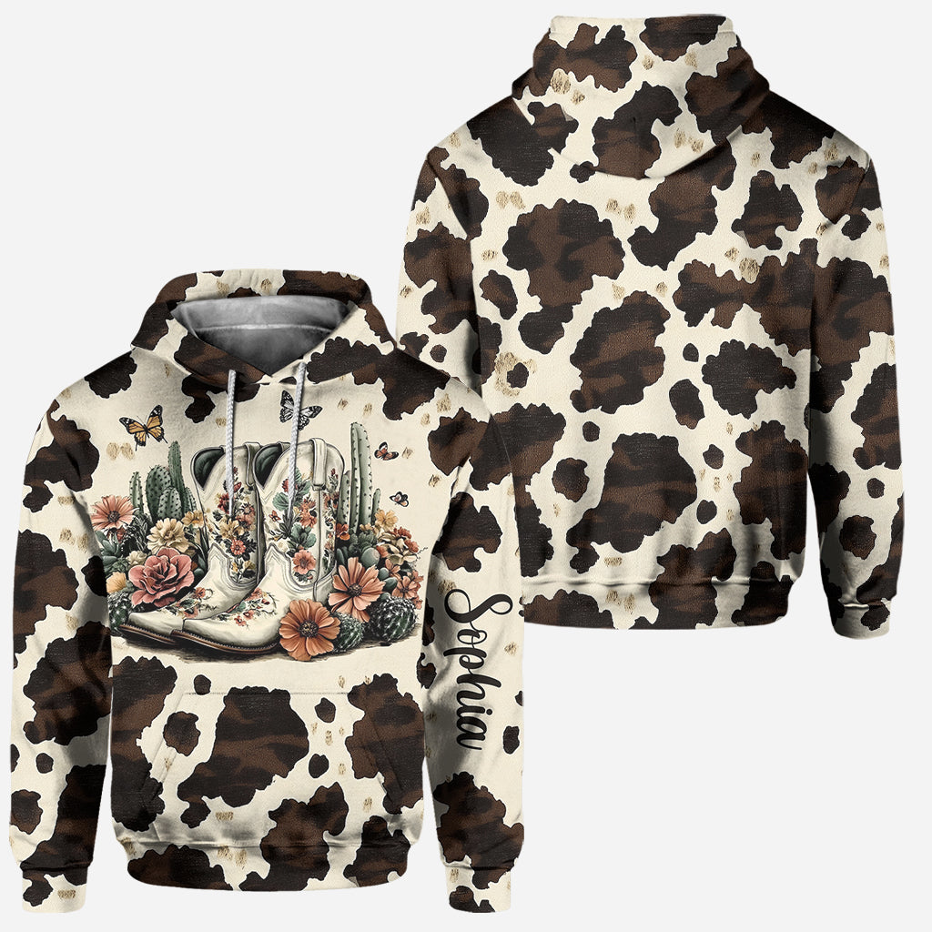 Bottes vintage - Sweat à capuche et leggings personnalisés style campagnard