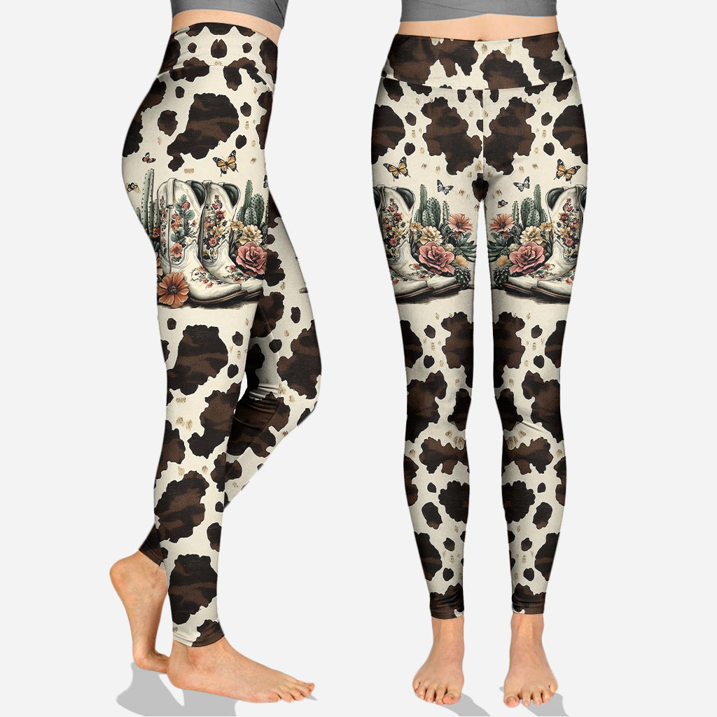 Bottes vintage - Sweat à capuche et leggings personnalisés style campagnard