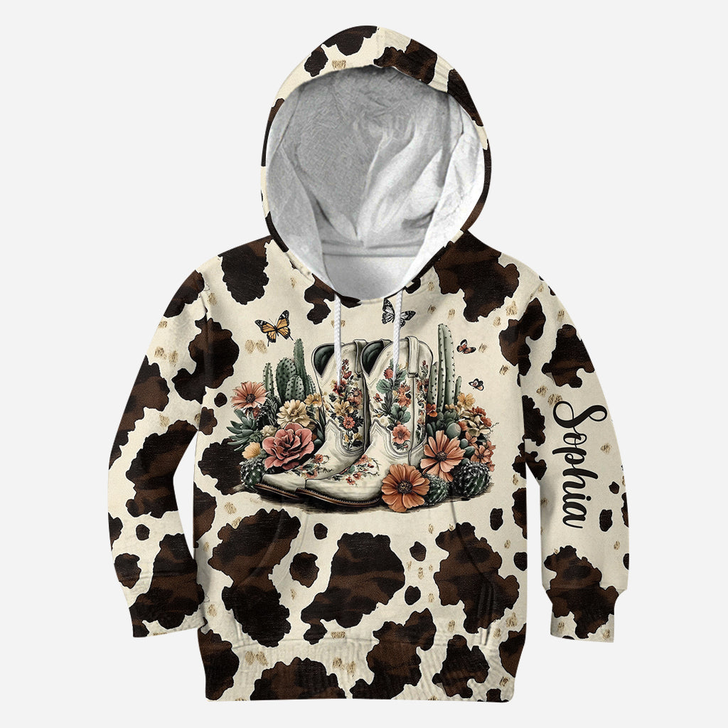 Bottes vintage - Sweat à capuche et leggings personnalisés style campagnard