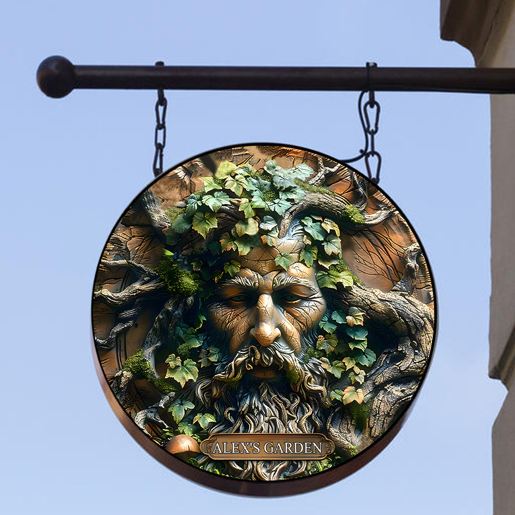 Mon jardin - Panneau métallique rond personnalisé pour le jardinage