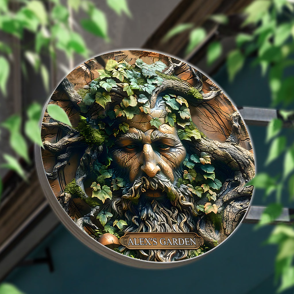 Mon jardin - Panneau métallique rond personnalisé pour le jardinage