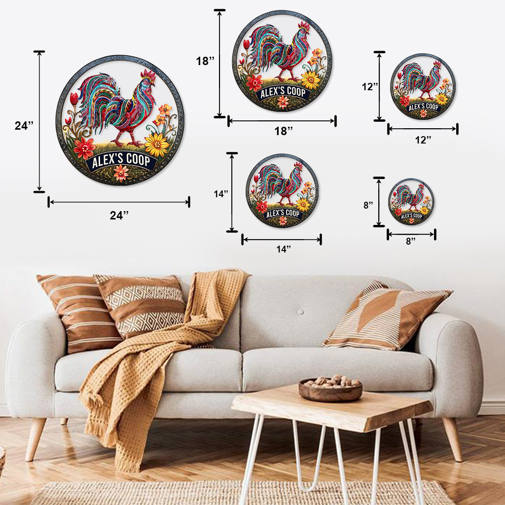 My Chicken Coop - Personalized Chicken Cut Metal Sign