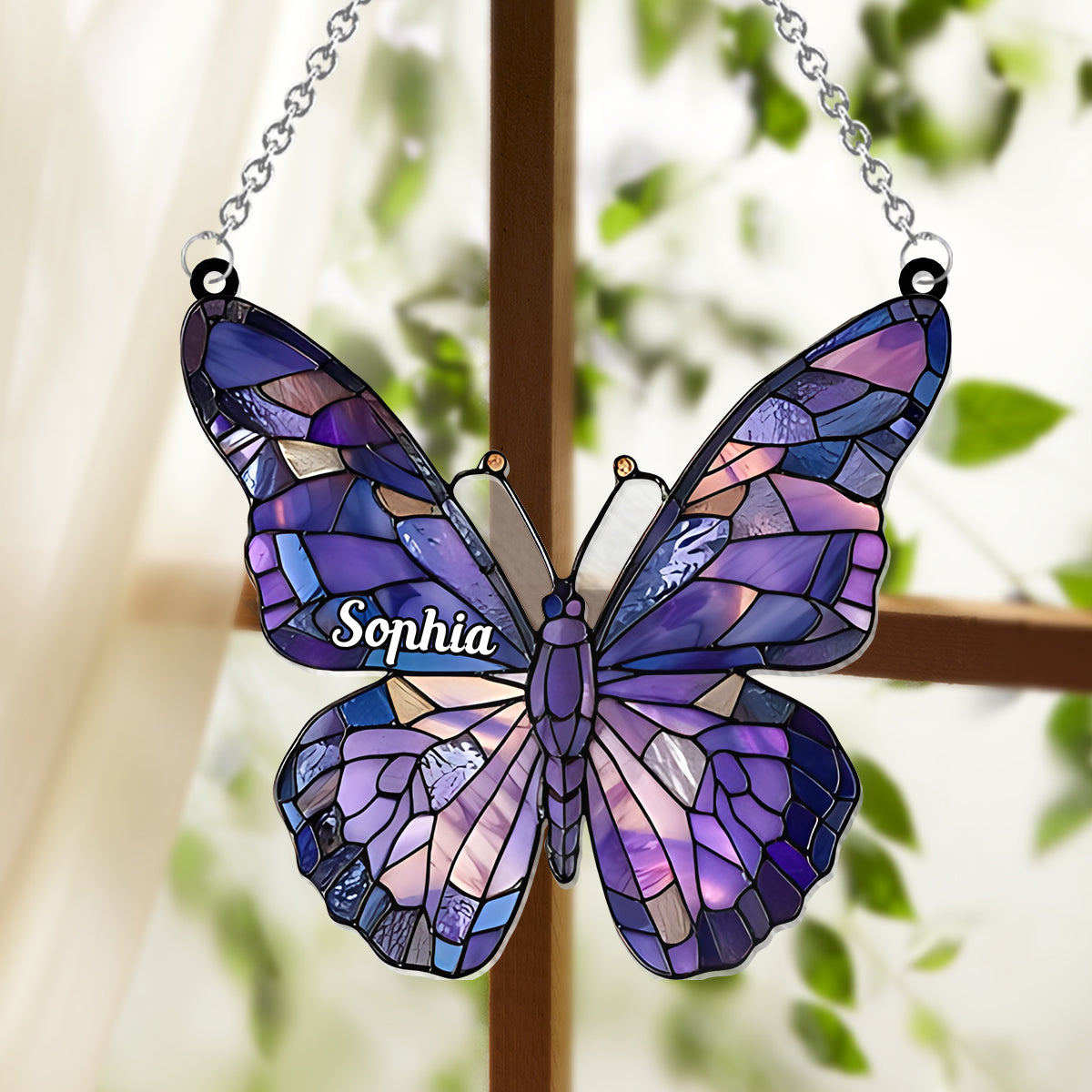 Magnifique papillon - Ornement attrape-soleil papillon personnalisé à suspendre à la fenêtre 