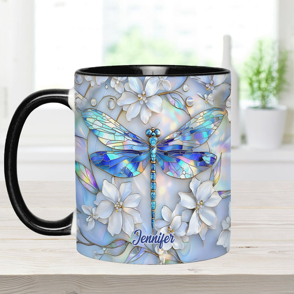 Vintage Soul Dragonfly - Personalized Dragonfly Accent Mug