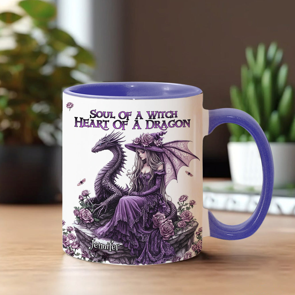 Soul Of A Witch Heart Of A Dragon - Personalized Witch Accent Mug
