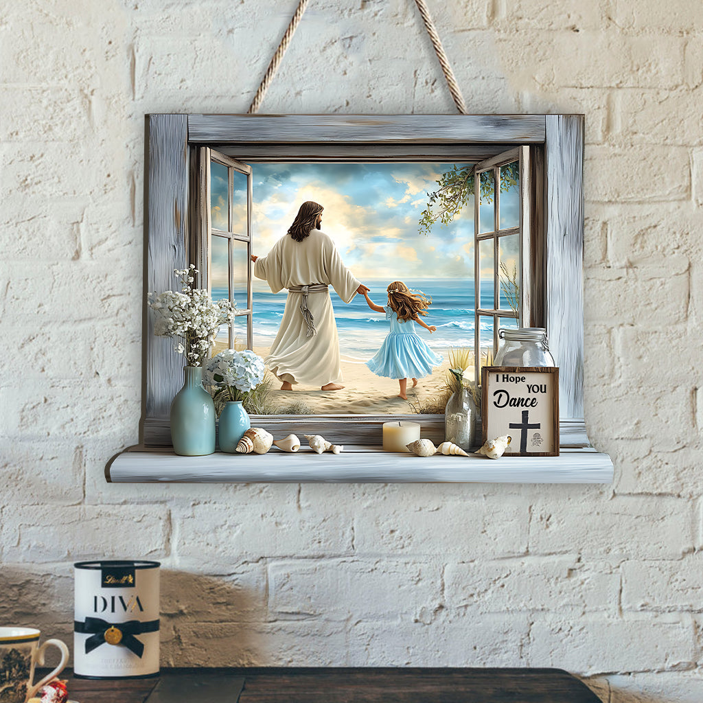 J'espère que tu danseras - Panneau en bois personnalisé de forme chrétienne