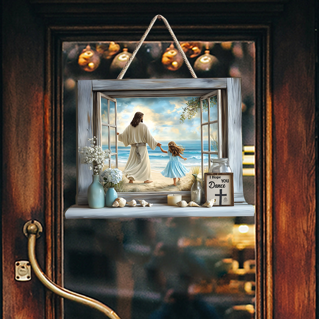 J'espère que tu danseras - Panneau en bois personnalisé de forme chrétienne