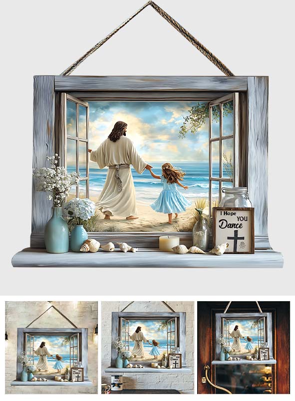 J'espère que tu danseras - Panneau en bois personnalisé de forme chrétienne