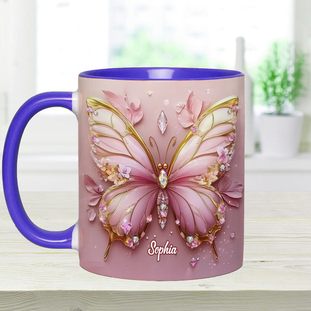 Beautiful Butterfly - Personalized Butterfly Accent Mug