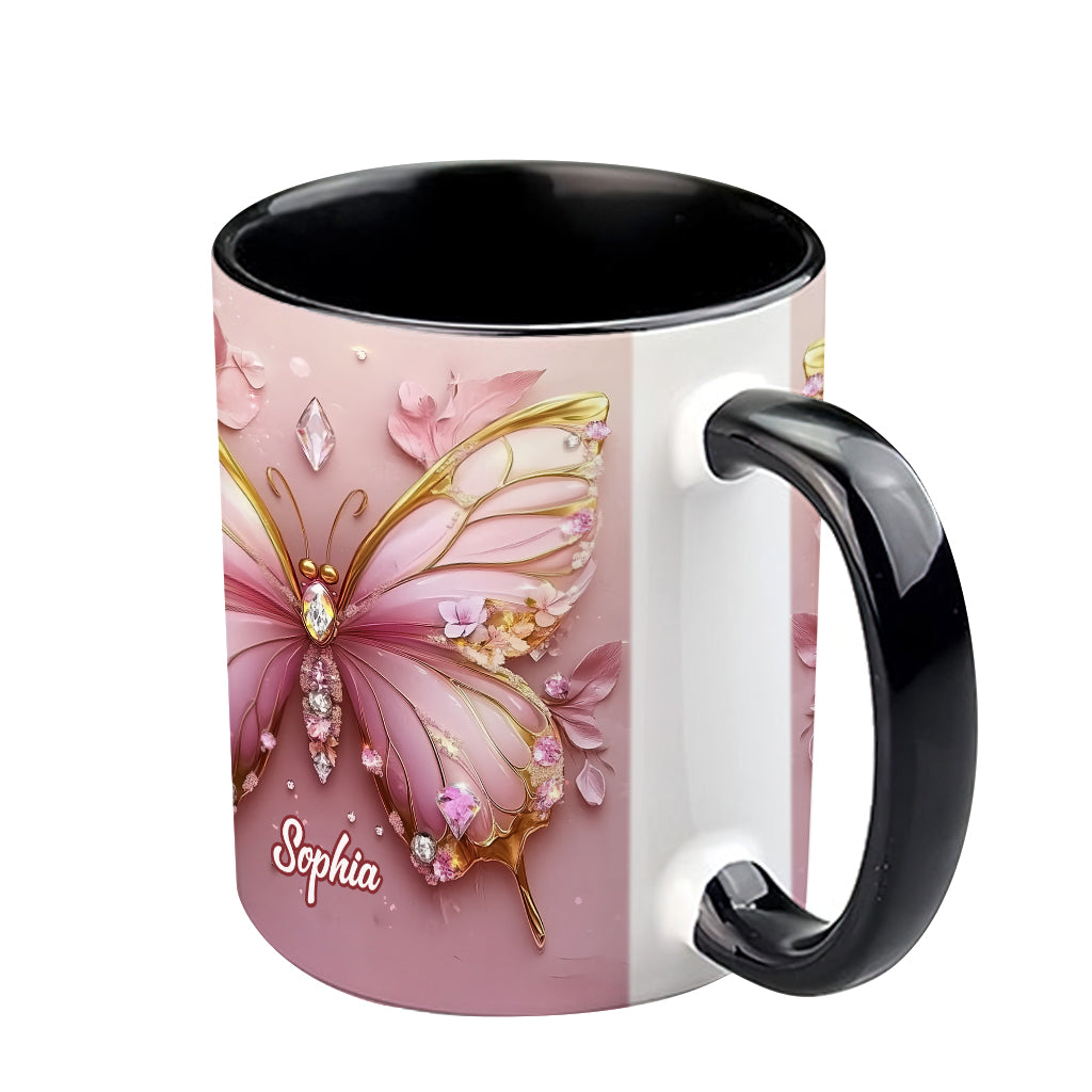 Beautiful Butterfly - Personalized Butterfly Accent Mug