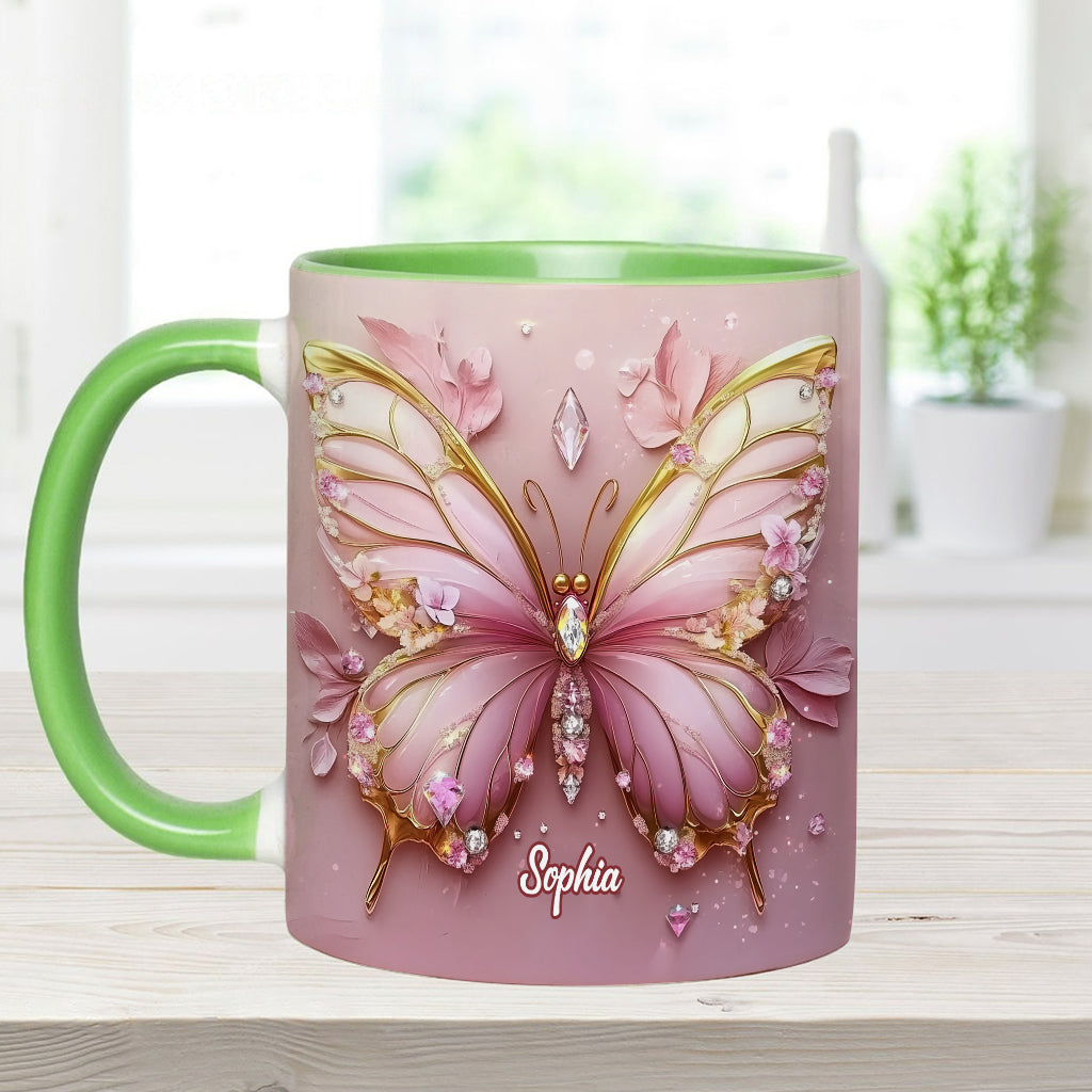 Beautiful Butterfly - Personalized Butterfly Accent Mug