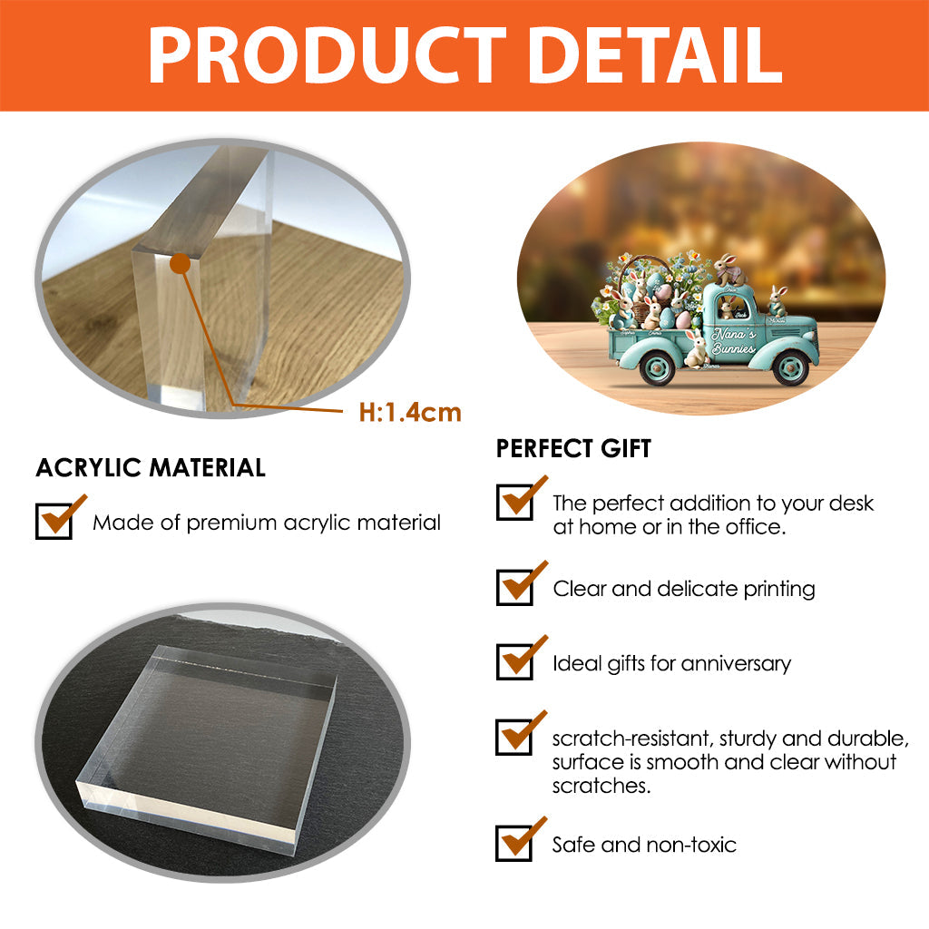 Mama/ Nana's ... Bunnies - Personalized Grandma Custom Shaped Acrylic Plaque