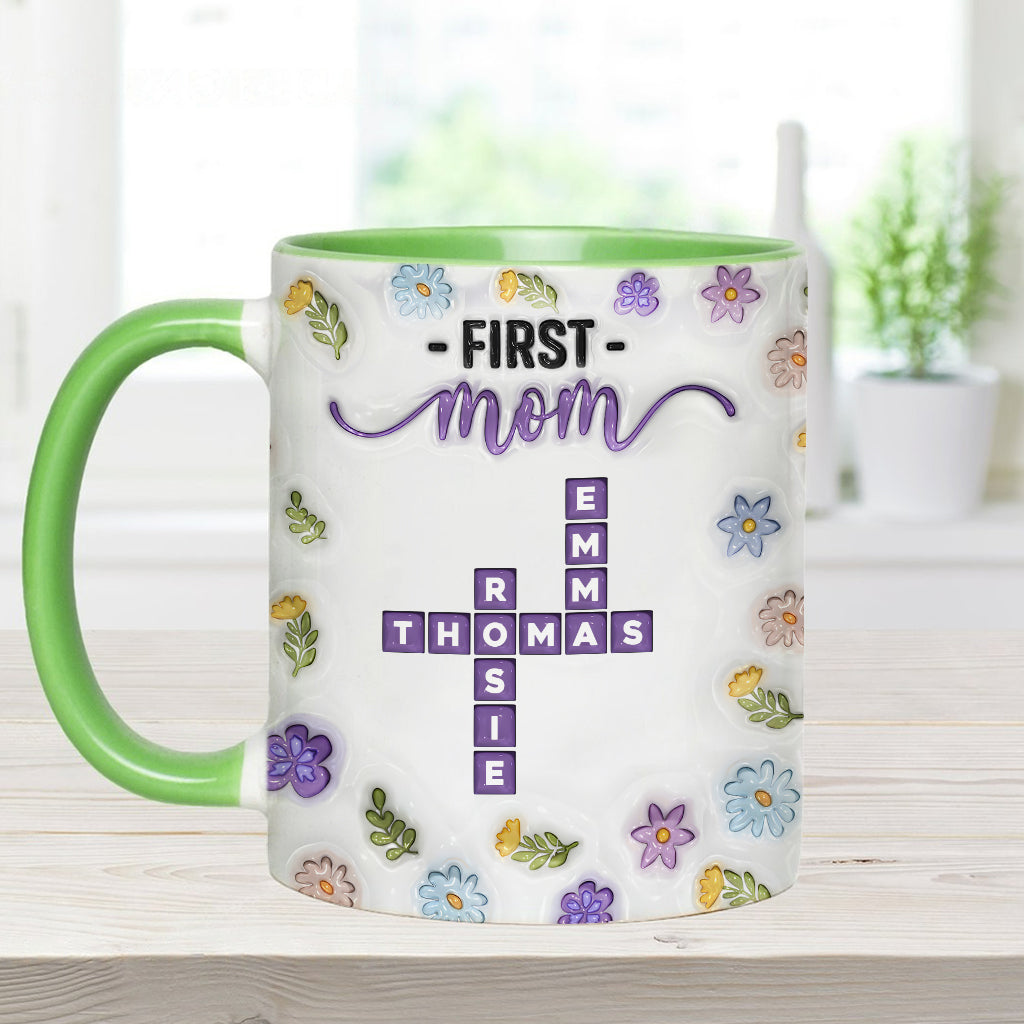 First Mom Now Grandma - Personalized Grandma Accent Mug