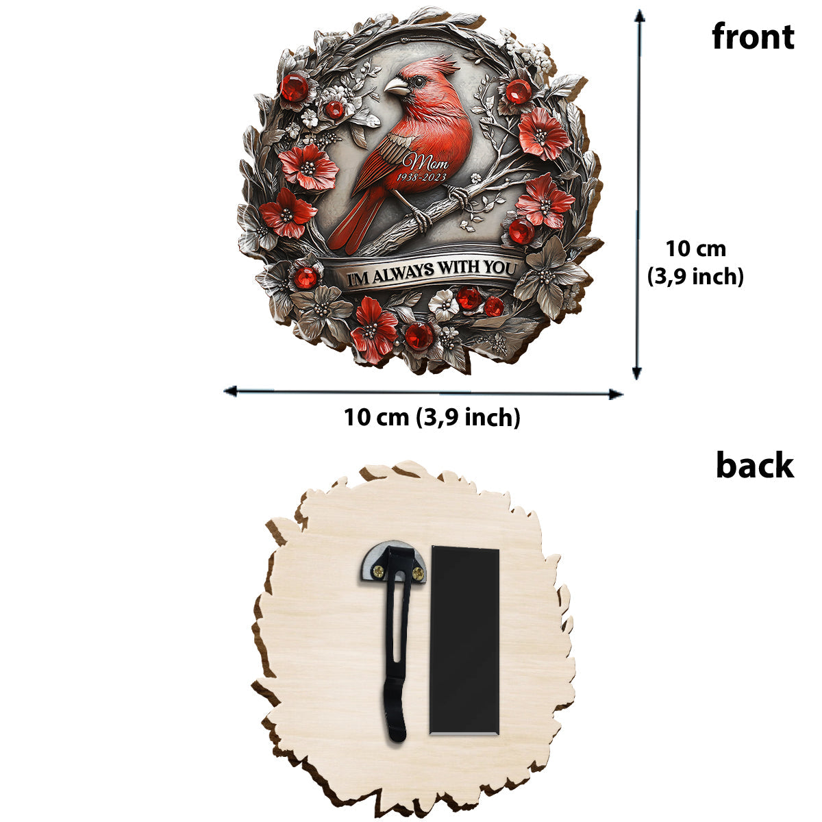 Je suis toujours avec toi - Clip de pare-soleil de voiture personnalisé en forme de mémorial