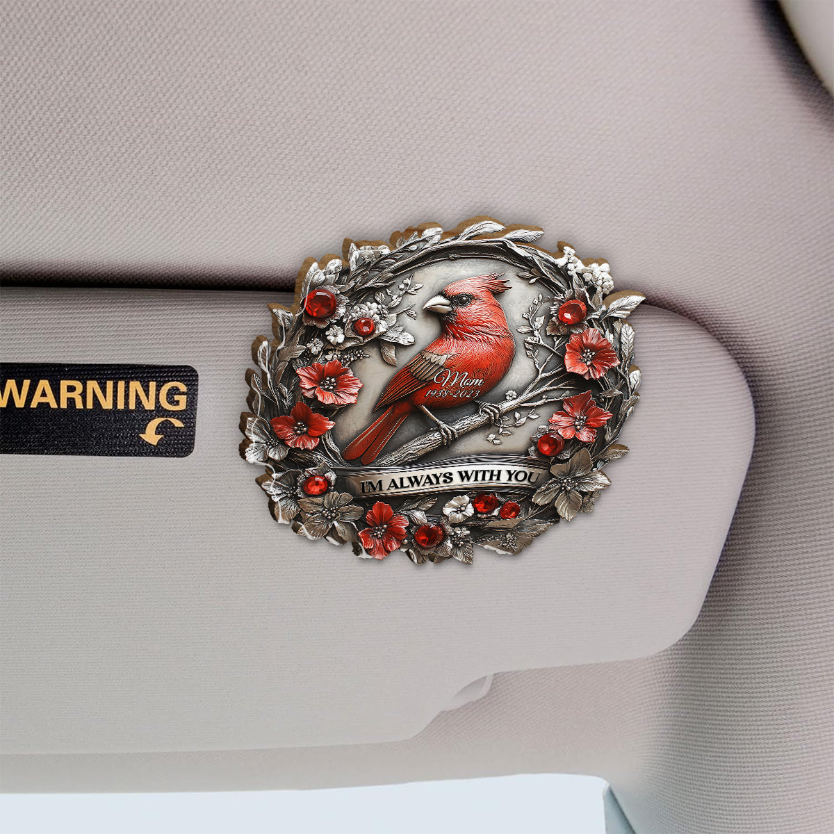 Je suis toujours avec toi - Clip de pare-soleil de voiture personnalisé en forme de mémorial