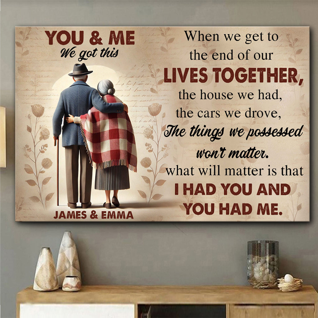Old Couple Anniversary Gift, Valentine Gift - Personalized Couple Canvas And Poster