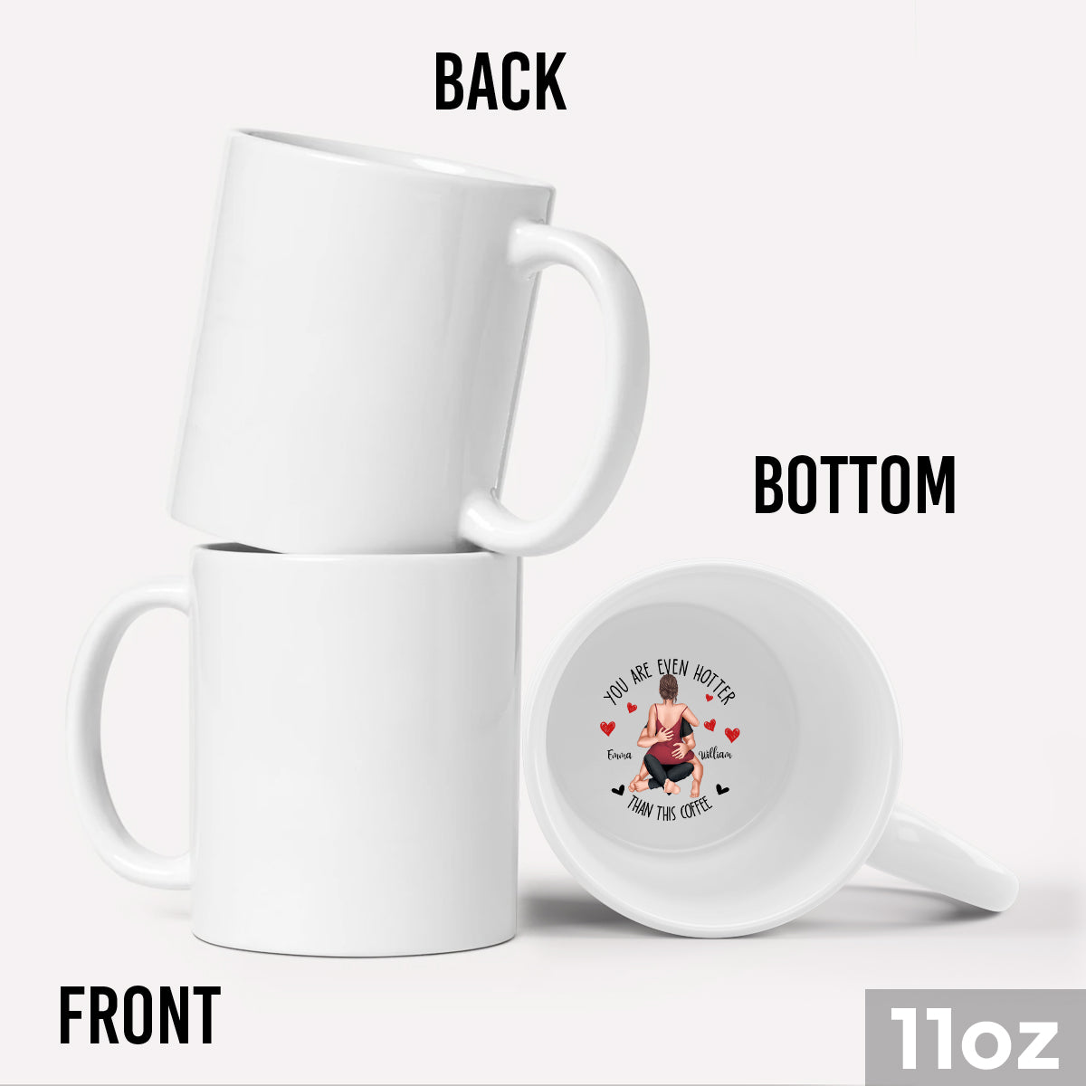 Tu es plus sexy que ce café - Mug personnalisé pour couple avec message caché