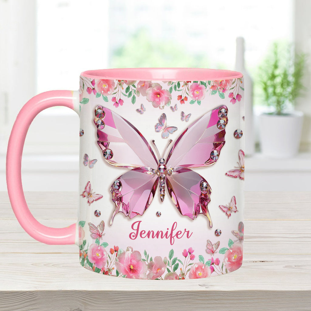 Love Butterflies - Personalized Butterfly Accent Mug
